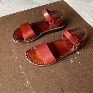 Blood Orange Leather Sandals